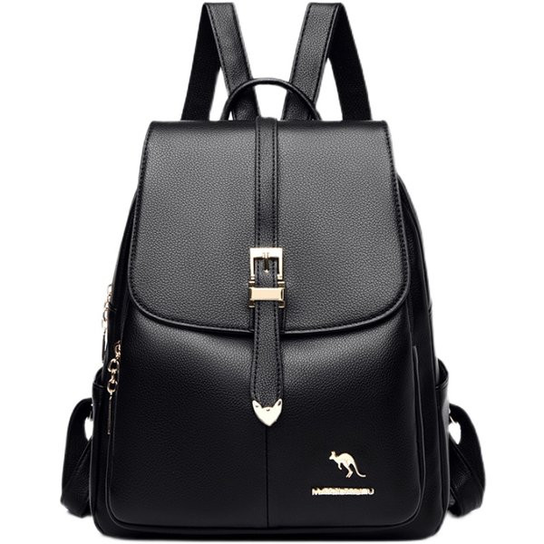 Γυναικείο σακίδιο πλάτης από οικολογικό δέρμα με τσέπη και φερμουάρ