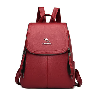 Vienkrāsaina sieviešu mugursoma no eko ādas ar rāvējslēdzēju