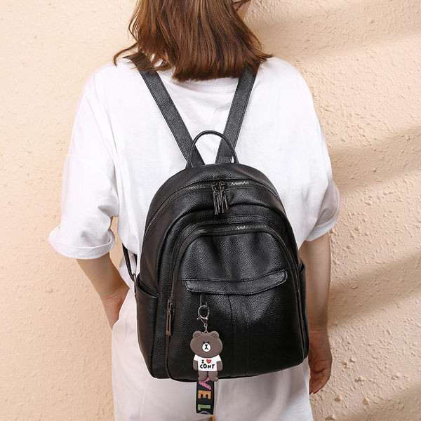 Γυναικείο σακίδιο πλάτης με μεγάλη θήκη και εξωτερική τσέπη