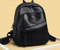 Sieviešu ikdienas eko ādas mugursoma ar kabatu un rāvējslēdzēju