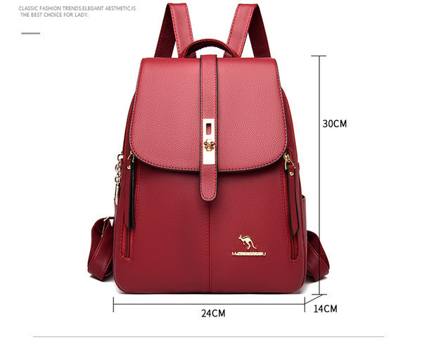 Sieviešu monohromatiska eko ādas mugursoma