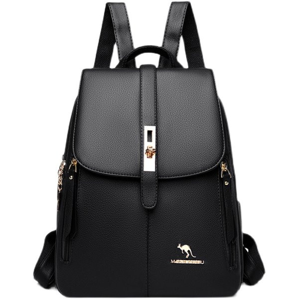 Sieviešu monohromatiska eko ādas mugursoma