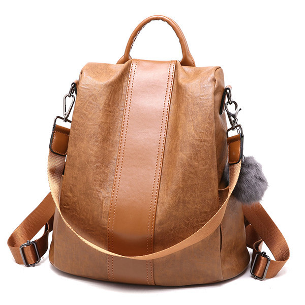 Női öko bőr hátizsák - kulcstartóval