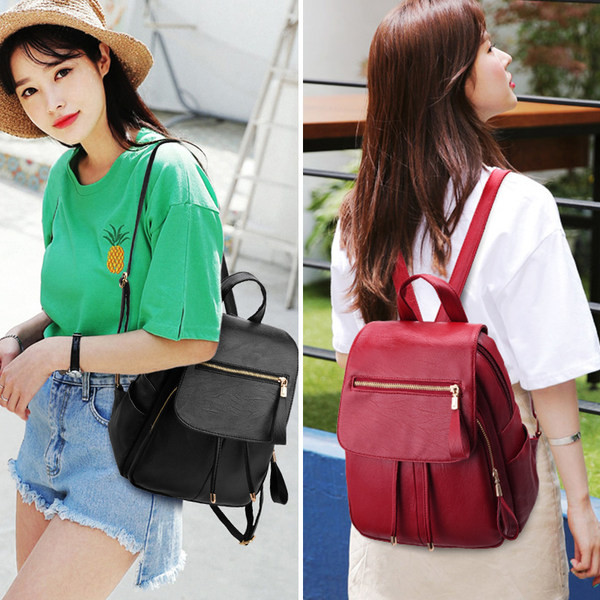 Ženski ruksak od eko kože - sa patentnim zatvaračem