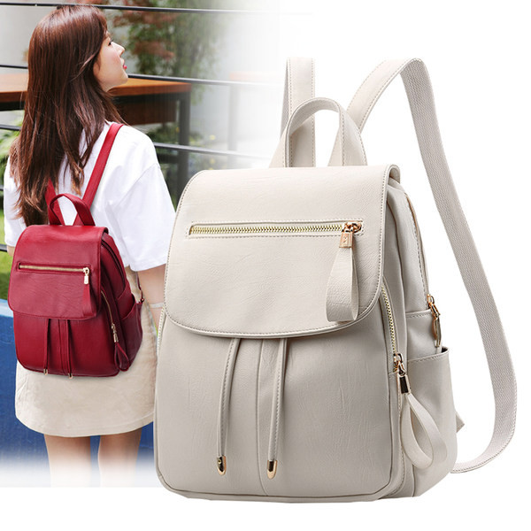 Ženski ruksak od eko kože - sa patentnim zatvaračem