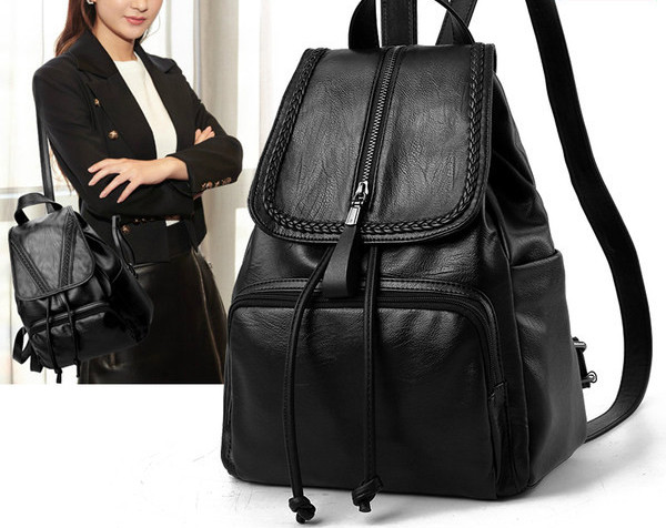 Jauna modeļa sieviešu eko ādas mugursomas priekškabata un šņores