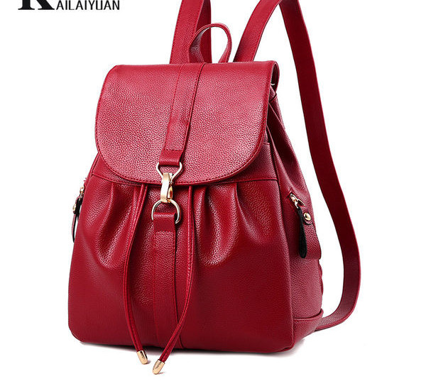 Női alkalmi eco bőr hátizsák fűzős