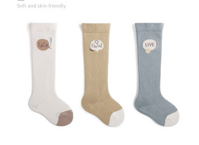 Ziemas mazuļu zeķītes pāri ceļgalam ar apdruku