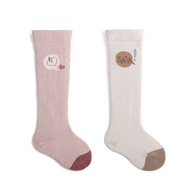 Ziemas mazuļu zeķītes pāri ceļgalam ar apdruku