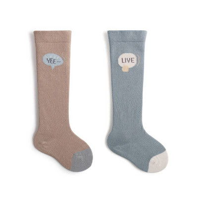 Ziemas mazuļu zeķītes pāri ceļgalam ar apdruku