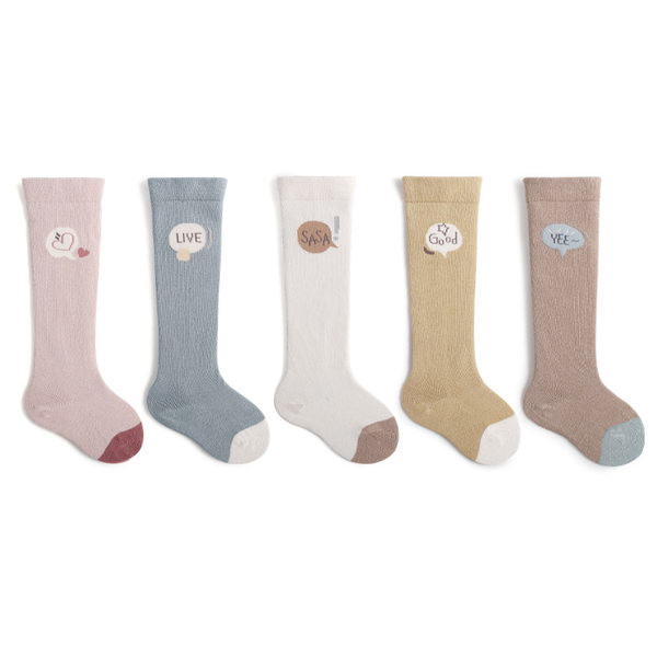 Ziemas mazuļu zeķītes pāri ceļgalam ar apdruku