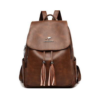 Ženski kožni ruksak s metalnim ukrasom