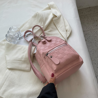 Stílusos női öko bőr hátizsák elülső zsebbel