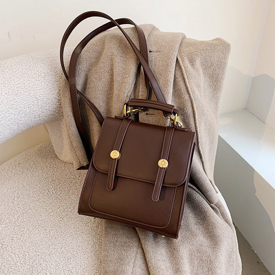 Öko bőr négyzet alakú női hátizsák fém csattal