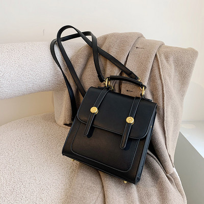 Öko bőr négyzet alakú női hátizsák fém csattal