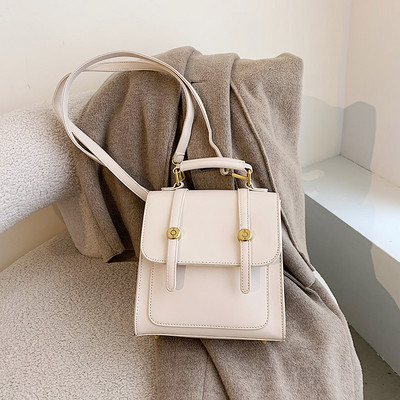 Öko bőr négyzet alakú női hátizsák fém csattal