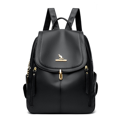 Sieviešu mugursoma ar metāla apdari - trīs krāsas