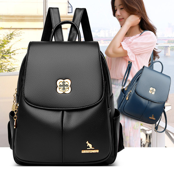 Eko bőrből készült hátizsák - fém elemmel