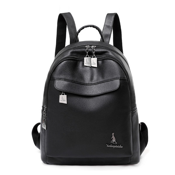 Öko bőrből készült női hátizsák két cipzárral és egy külső zsebbel