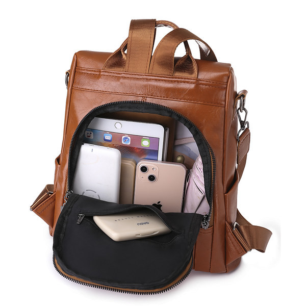 Eko ādas mugursoma ar metāla elementu