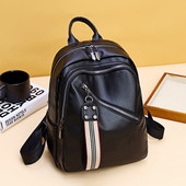 Jauna modeļa sieviešu mugursoma no eko ādas ar priekšējo kabatu ar rāvējslēdzēju