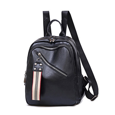 Jauna modeļa sieviešu mugursoma no eko ādas ar priekšējo kabatu ar rāvējslēdzēju