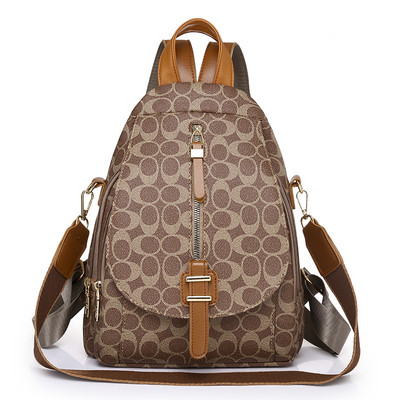 Női alkalmi hátizsák csattal és cipzárral