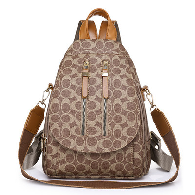 Női alkalmi hátizsák csattal és cipzárral