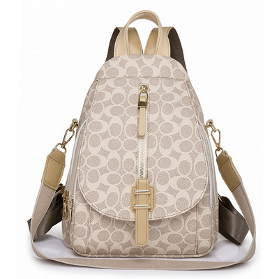 Női alkalmi hátizsák csattal és cipzárral