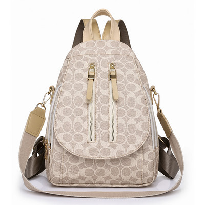 Női alkalmi hátizsák csattal és cipzárral