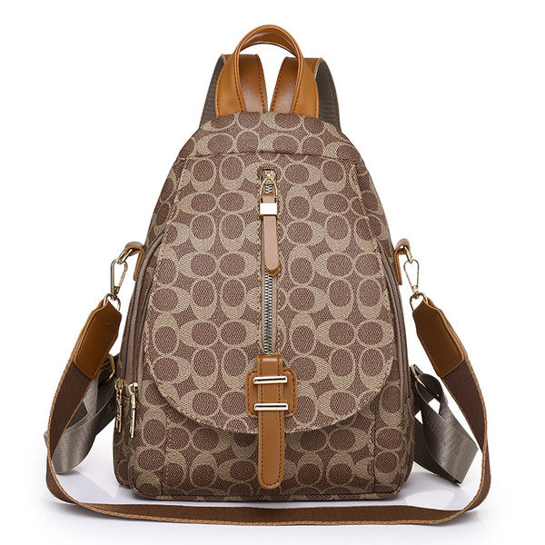 Női alkalmi hátizsák csattal és cipzárral