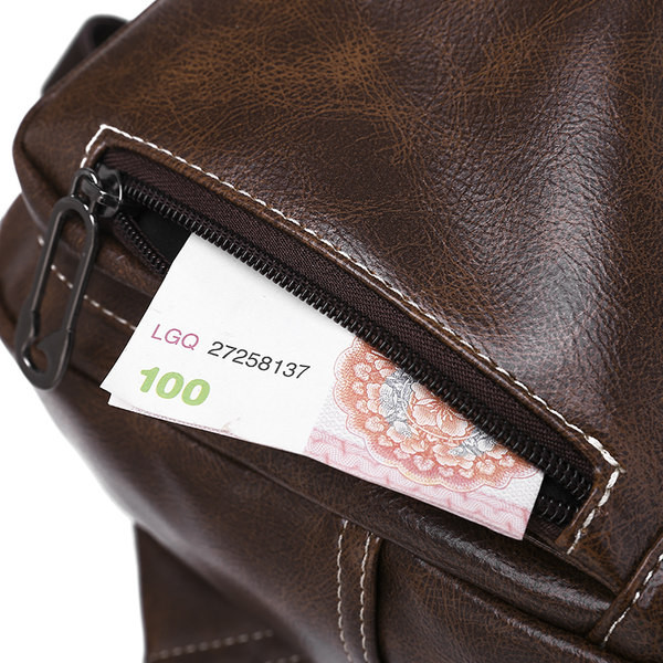 Retro modell női eko bőr hátizsák cipzárral