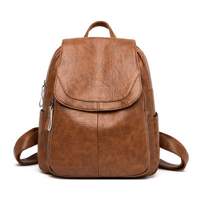 Női öko bőr hátizsák külső zsebbel