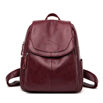 Női öko bőr hátizsák külső zsebbel