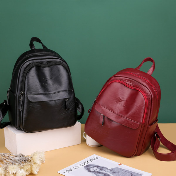 Sieviešu mugursoma 2022. gada jauna, liela ietilpības modes korejiešu versija daudzpusīgai mīkstas ādas studentu skolas somas mazai sieviešu mugursomai.