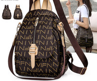 Sieviešu mugursoma - ar apdruku un rāvējslēdzēju