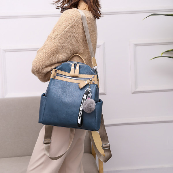 Sieviešu eko ādas mugursoma ar 3D elementu