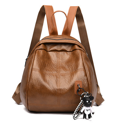 Női öko bőr hátizsák - kulcstartóval