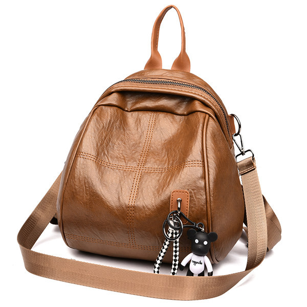 Női öko bőr hátizsák - kulcstartóval