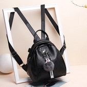 Divatos női öko bőr hátizsák kulcstartóval