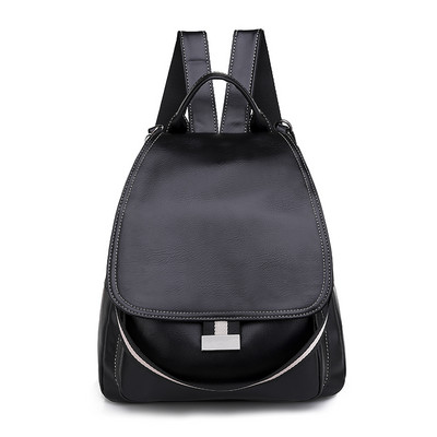 Ikdienas sieviešu eko ādas mugursoma - melnā un brūnā krāsā