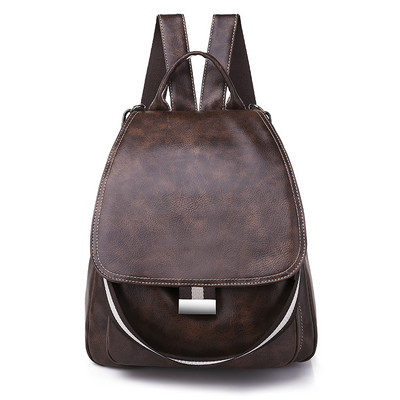 Ikdienas sieviešu eko ādas mugursoma - melnā un brūnā krāsā