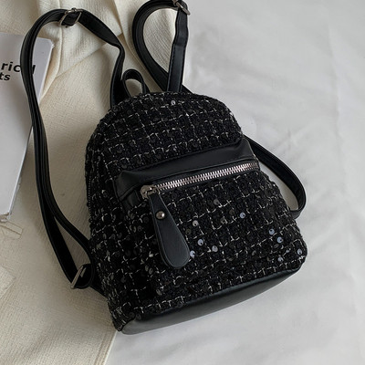 Ikdienas sieviešu mugursoma ar kabatu - trīs krāsas