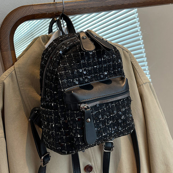 Ikdienas sieviešu mugursoma ar kabatu - trīs krāsas