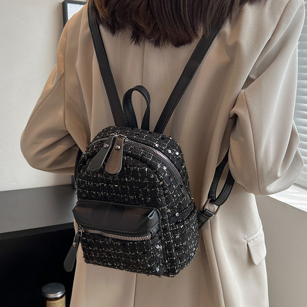 Ikdienas sieviešu mugursoma ar kabatu - trīs krāsas