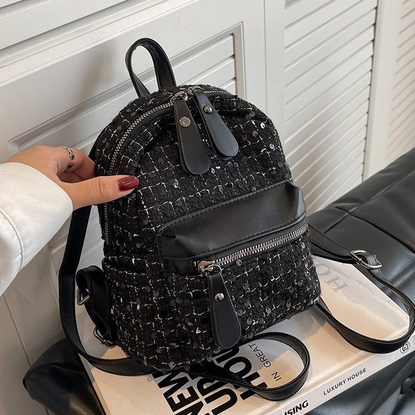 Ikdienas sieviešu mugursoma ar kabatu - trīs krāsas