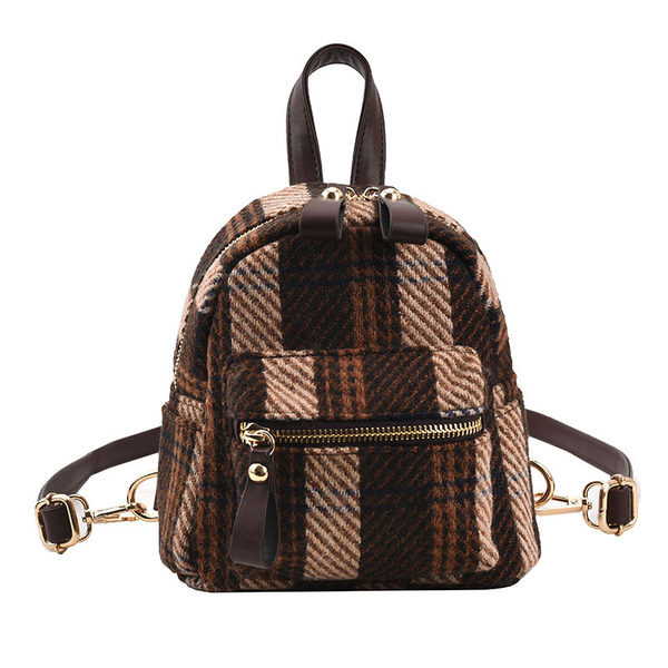 Tekstila rudens-ziemas mugursoma ar ārējo kabatu