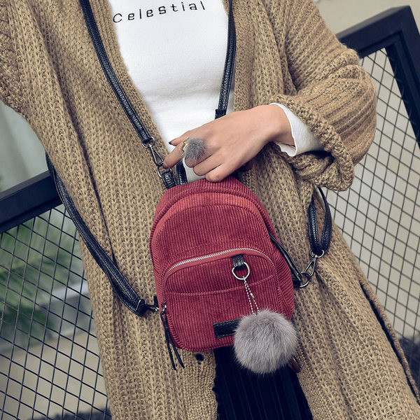 Tekstila sieviešu mugursoma - ar atslēgu turētāju