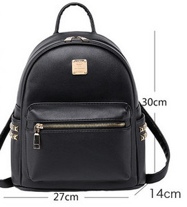 Fekete női hátizsák cipzárral