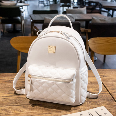 Női alkalmi ekobőr hátizsák cipzárral és zsebbel